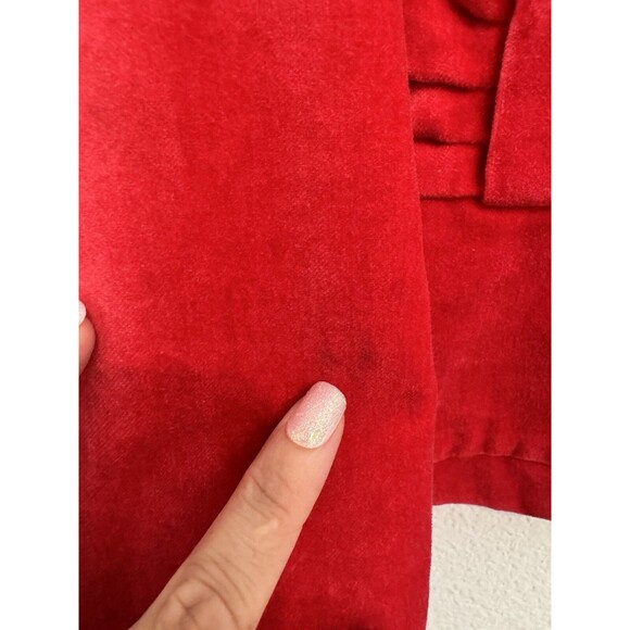 Apostrophe Women's Red Velvet Blazer Pockets Chic Girly Career 2 *Stain - Picture 5 of 14
